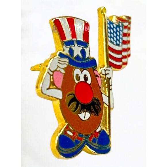 2001 Hasbro Mr Potato Head Uncle Sam Lapel Pin 1.25 Inch Patriotic USA - Picture 3 of 6
